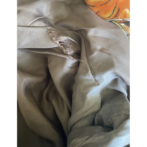 Laura Ashley Zip Jacket Women's 3X Long Sleeve Dark Orange Floral Leaf - Picture 7 of 7